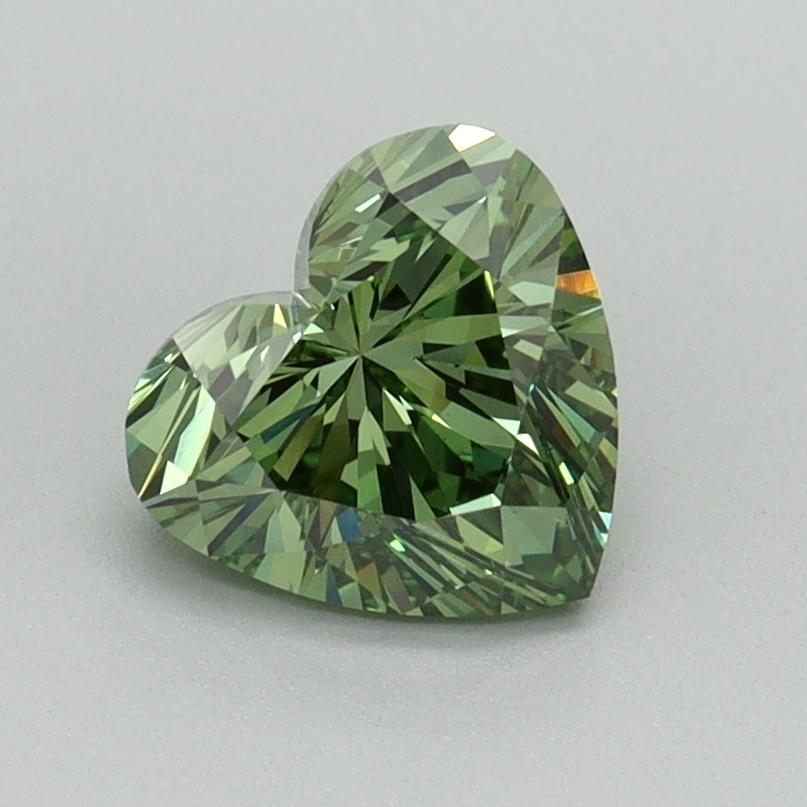 1.11 Ct. Fancy Vivid Green Heart Lab Grown Diamond