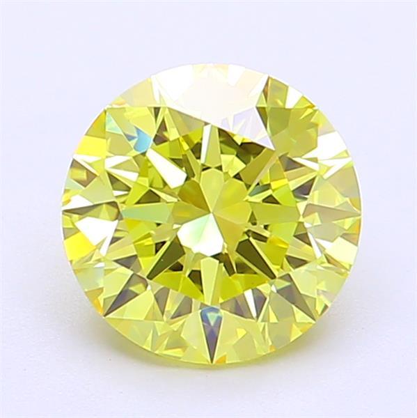 1.71 Ct. Fancy Vivid Yellow Round Lab Grown Diamond