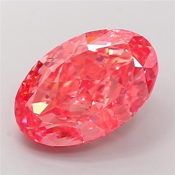 3.90 Ct. Fancy Vivid  Pink Oval Lab Grown Diamond