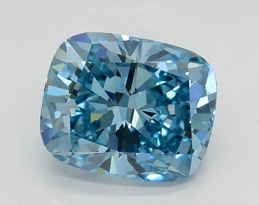2.00 Ct. Fancy Vivid Blue Cushion Lab Grown Diamond