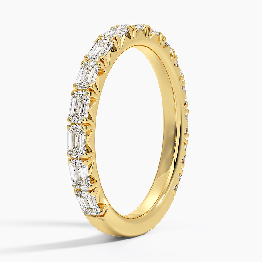 18K Yellow Gold Nathalie Emerald Cut Lab Diamond Ring