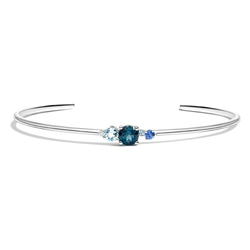 Blue Gemstone Cuff Bracelet 