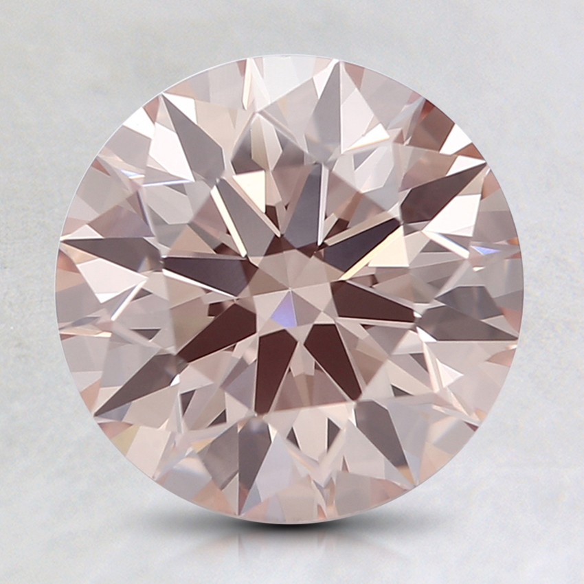 2.00 Ct. Fancy Light Orangy Pink Round Lab Created Diamond