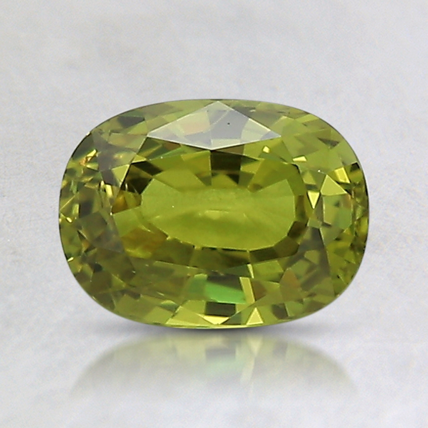 7.4x5.4mm Unheated Green Cushion Sapphire