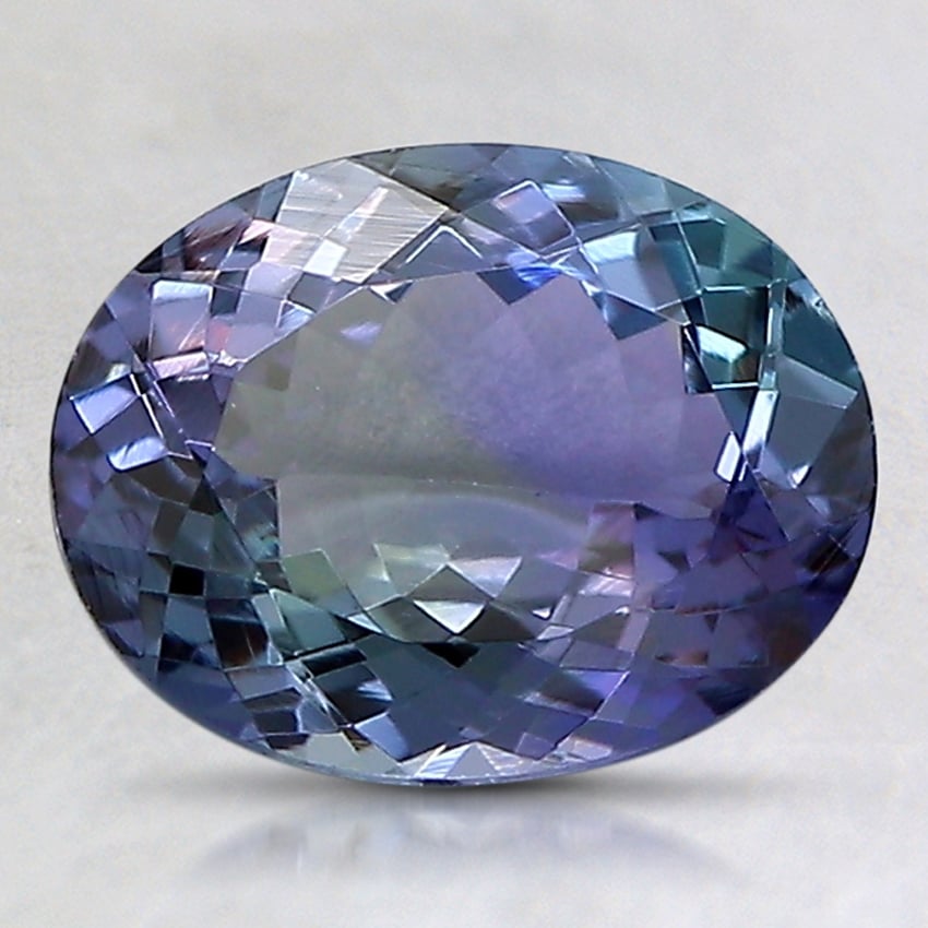 9.1x7.1mm Unheated Parti-Color Oval Tanzanite
