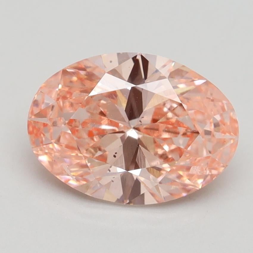 2.00 Ct. Fancy Vivid Orangy Pink Oval Lab Grown Diamond