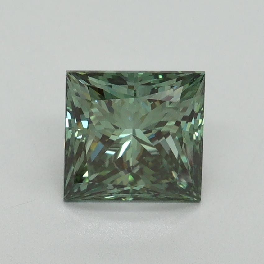 1.51 Ct. Fancy Vivid Green Princess Lab Grown Diamond