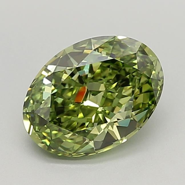 2.07 Ct. Fancy Vivid Green Oval Lab Grown Diamond