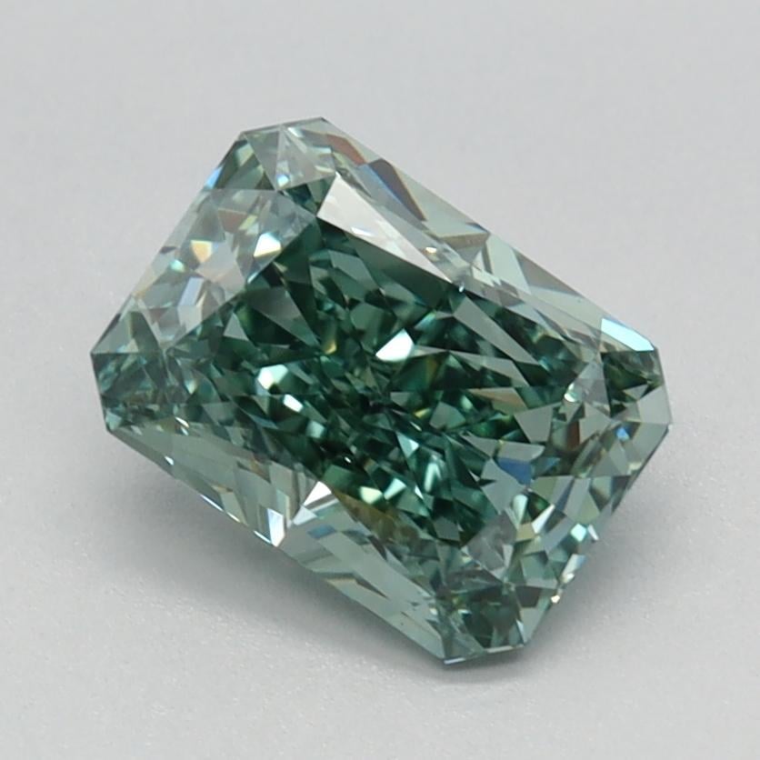 1.26 Ct. Fancy Vivid Bluish Green Radiant Lab Grown Diamond