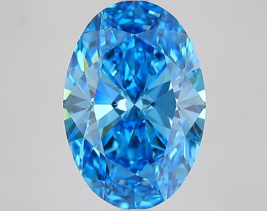 5.05 Ct. Fancy Vivid Blue Oval Lab Grown Diamond