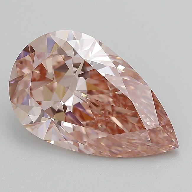 4.73 Ct. Fancy Vivid Brownish Pink Pear Lab Grown Diamond