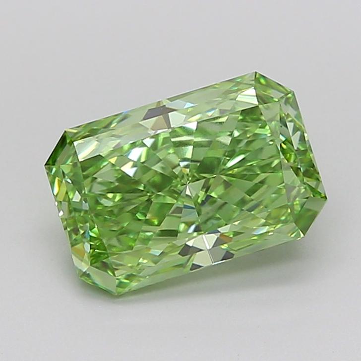 2.21 Ct. Fancy Vivid Green Radiant Lab Grown Diamond