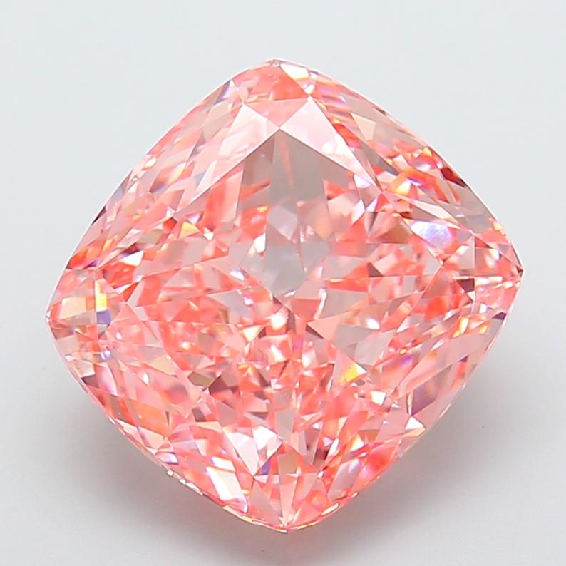 15.54 Ct. Fancy Vivid Pink Cushion Lab Grown Diamond