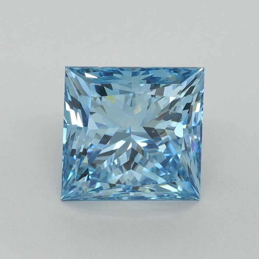 3.22 Ct. Fancy Vivid Blue Princess Lab Grown Diamond