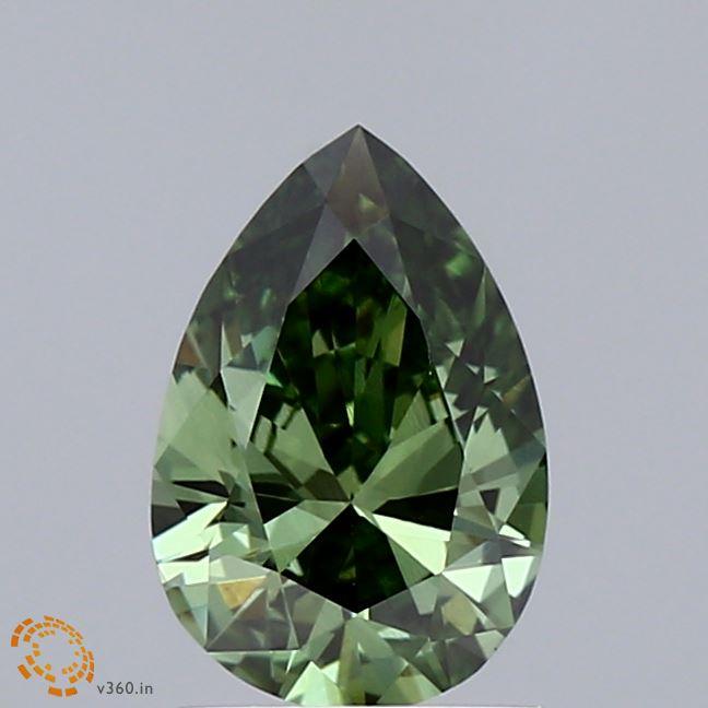 0.91 Ct. Fancy Deep  Green Pear Lab Grown Diamond