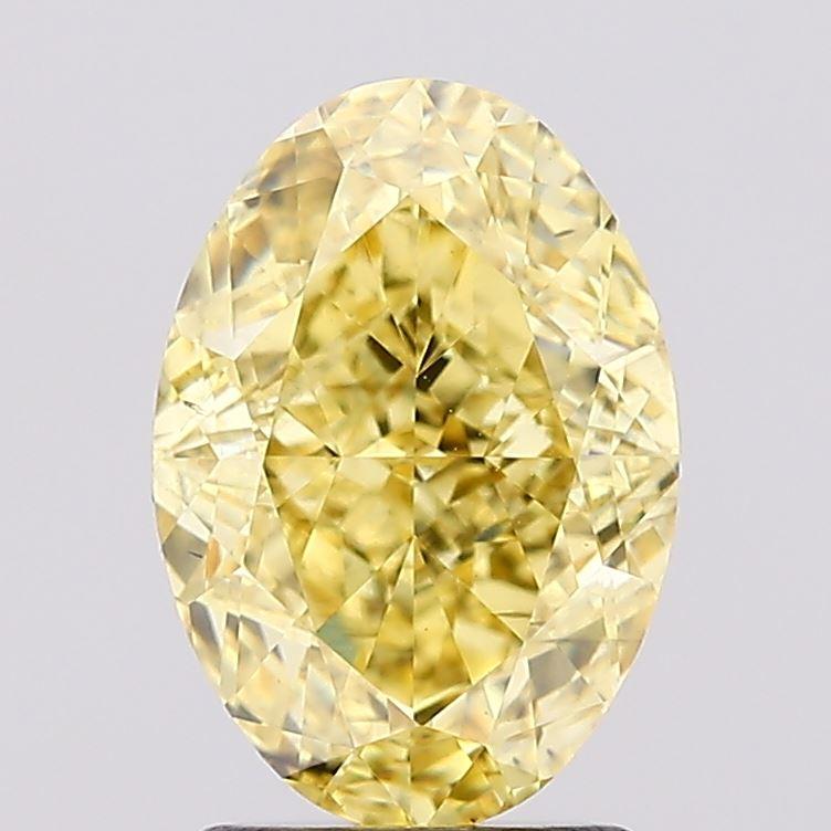 2.32 Ct. Fancy Vivid Yellow Oval Lab Grown Diamond