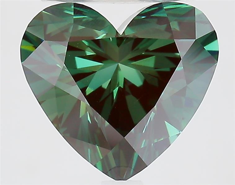 2.70 Ct. Fancy Vivid  Green Heart Lab Grown Diamond