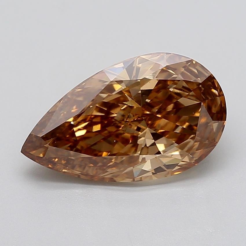 4.03 Ct. Light  Brown Pear Lab Grown Diamond