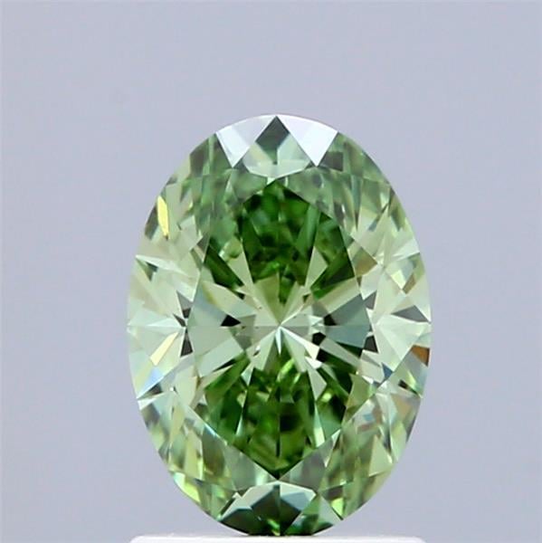 1.04 Ct. Fancy Vivid Green Oval Lab Grown Diamond