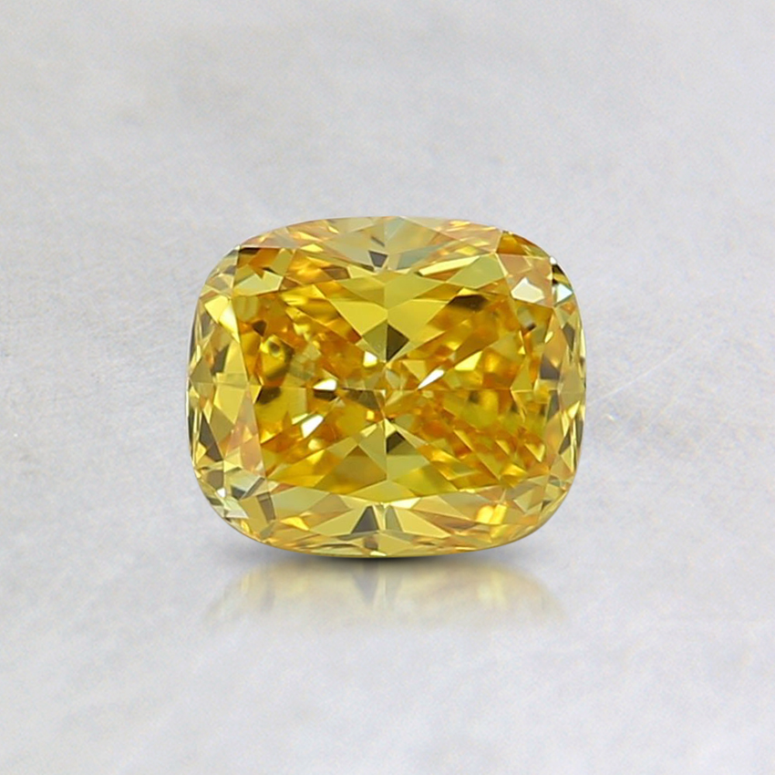 0.54 Ct. Fancy Vivid Yellow Cushion Lab Grown Diamond