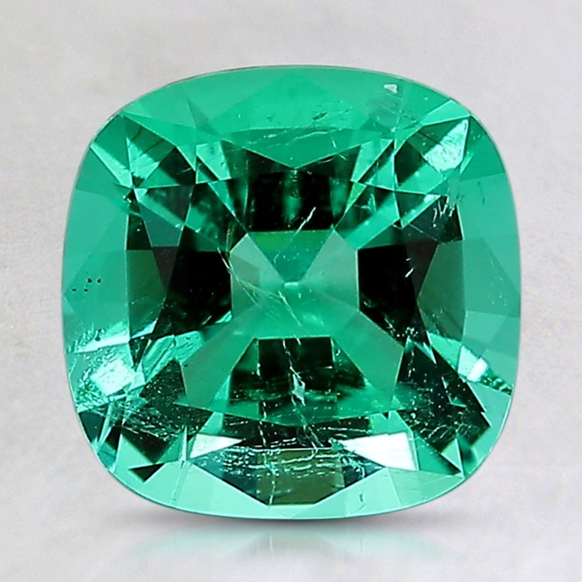 8.2x8.1mm Cushion Colombian Emerald