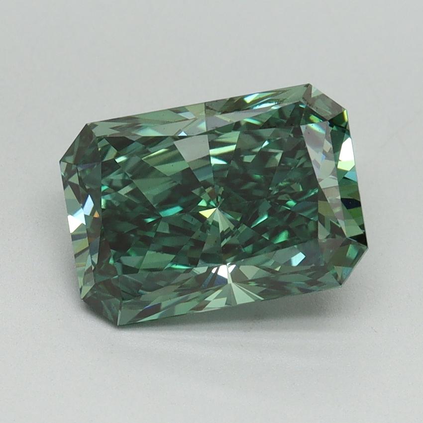 2.70 Ct. Fancy Vivid Green Radiant Lab Grown Diamond