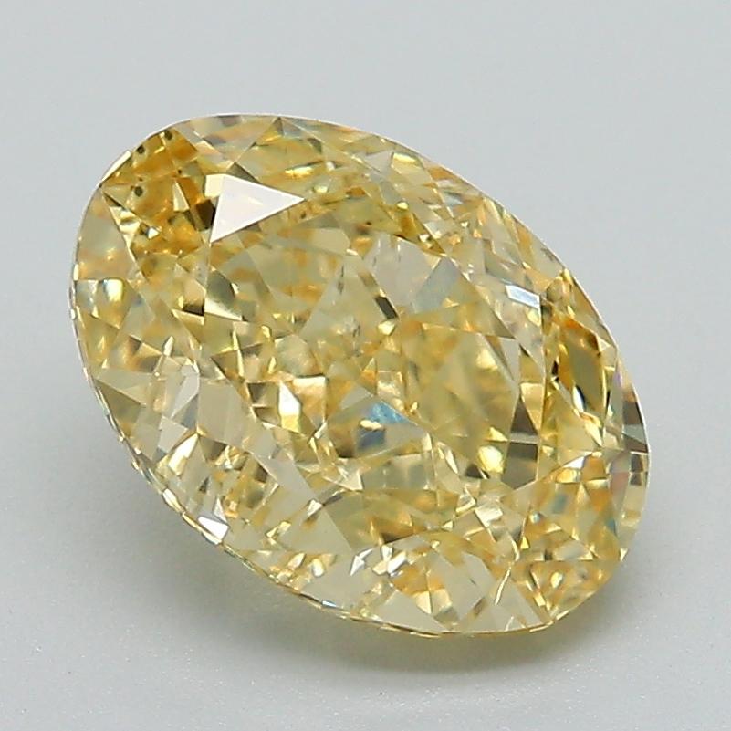 2.55 Ct. Fancy Vivid Yellow Oval Lab Grown Diamond