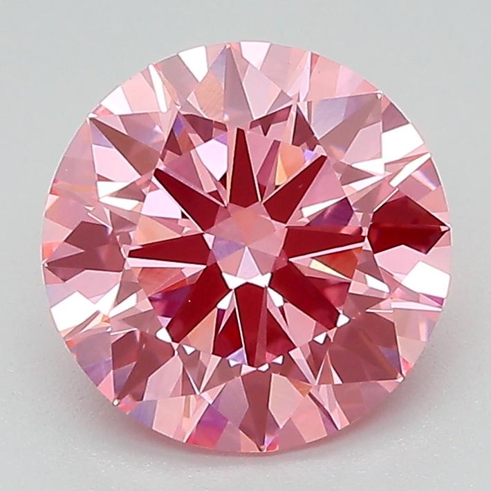 2.21 Ct. Fancy Vivid Pink Round Lab Grown Diamond