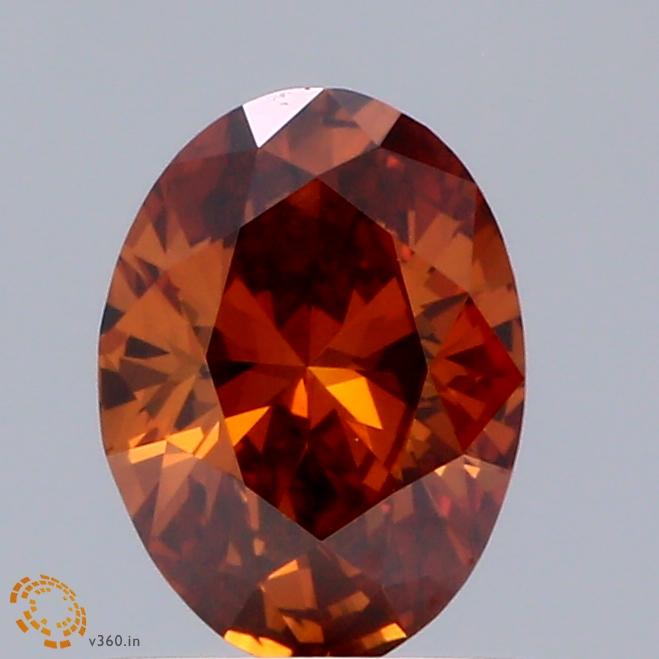 0.69 Ct. Fancy Deep Orange Oval Lab Grown Diamond