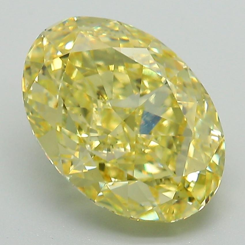 4.32 Ct. Fancy Intense Yellow Oval Lab Grown Diamond