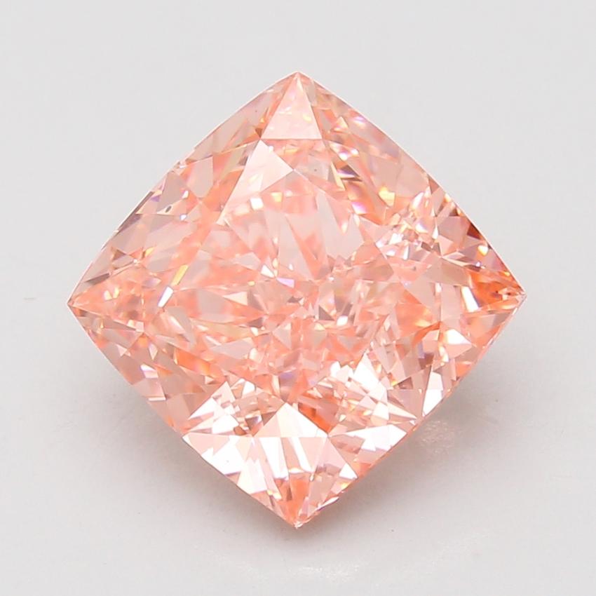 6.09 Ct. Fancy Vivid Pink Cushion Lab Grown Diamond
