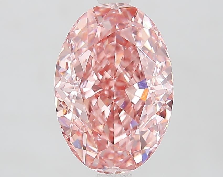 3.04 Ct. Fancy Vivid Pink Oval Lab Grown Diamond