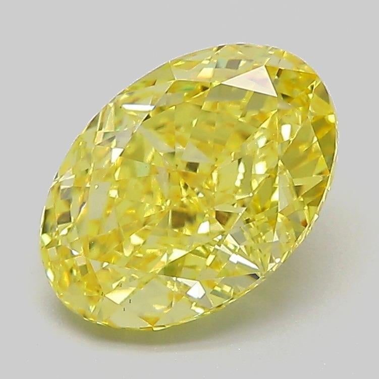 2.08 Ct. Fancy Intense Yellow Oval Lab Grown Diamond