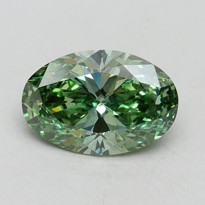 1.01 Ct. Fancy Vivid Green Oval Lab Grown Diamond
