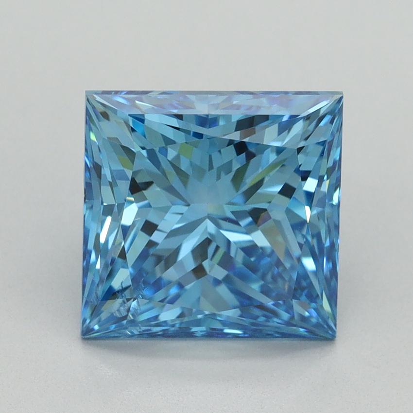 4.02 Ct. Fancy Vivid Blue Princess Lab Grown Diamond
