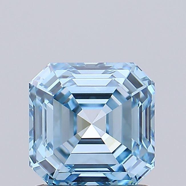 1.21 Ct. Fancy Vivid Blue Asscher Lab Grown Diamond
