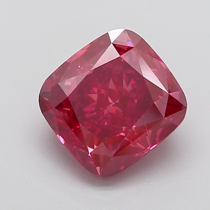 5.05 Ct. Fancy Vivid  Pink Cushion Lab Grown Diamond
