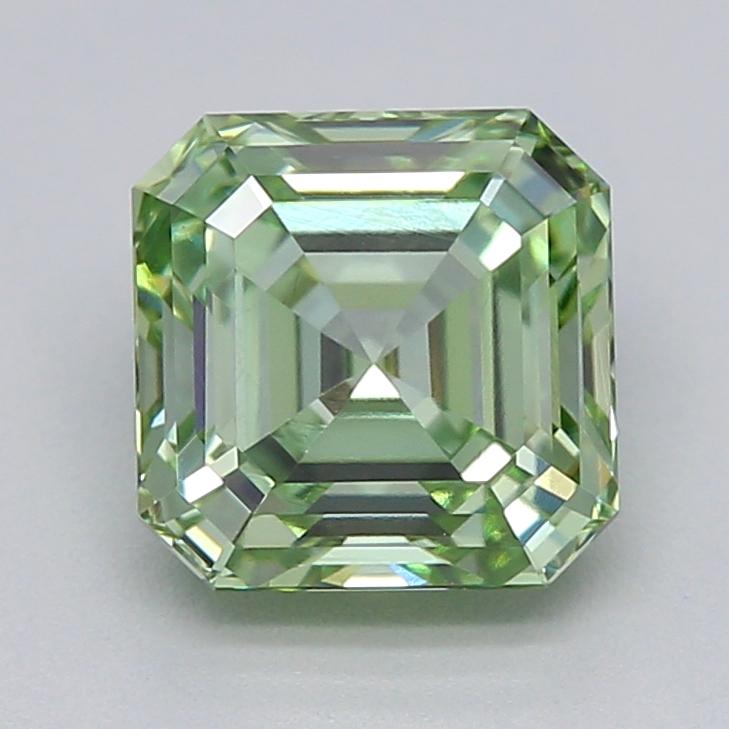 1.08 Ct. Fancy Vivid  Green Asscher Lab Grown Diamond