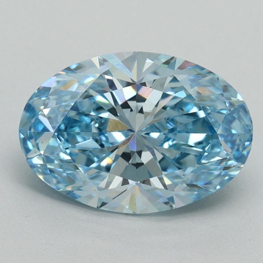 2.21 Ct. Fancy Vivid Blue Oval Lab Grown Diamond