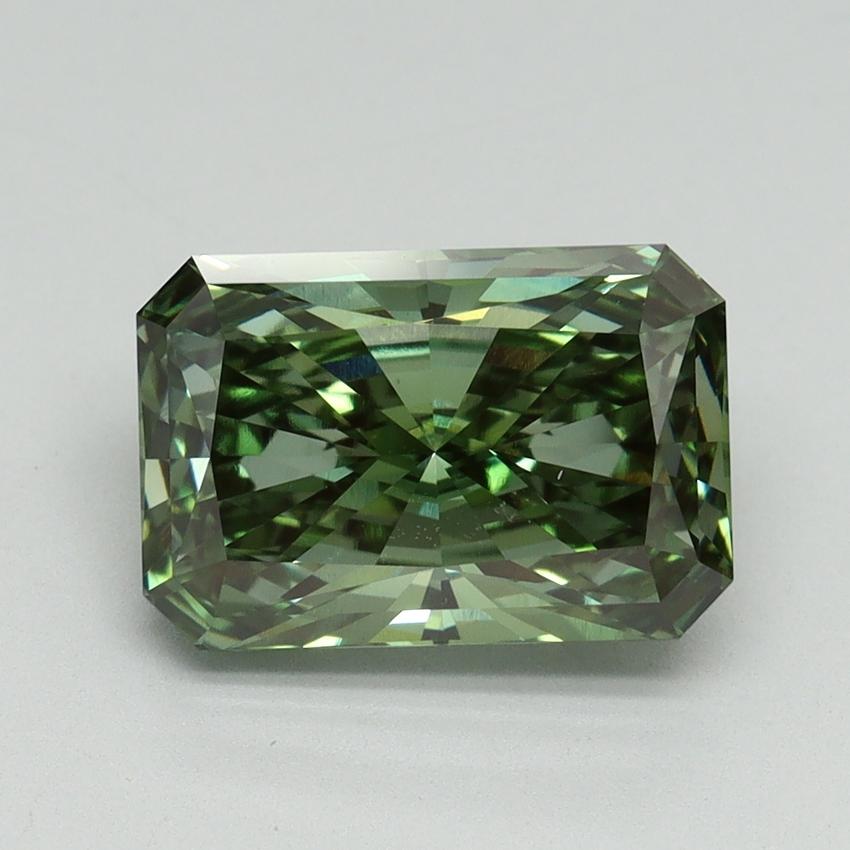 3.21 Ct. Fancy Vivid Green Radiant Lab Grown Diamond