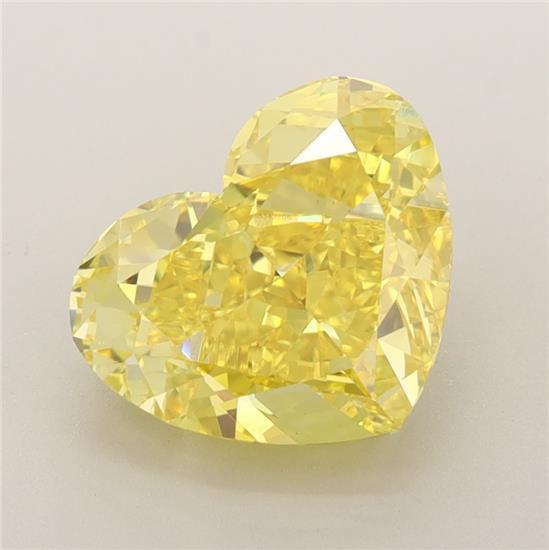 3.16 Ct. Fancy Vivid Yellow Heart Lab Grown Diamond
