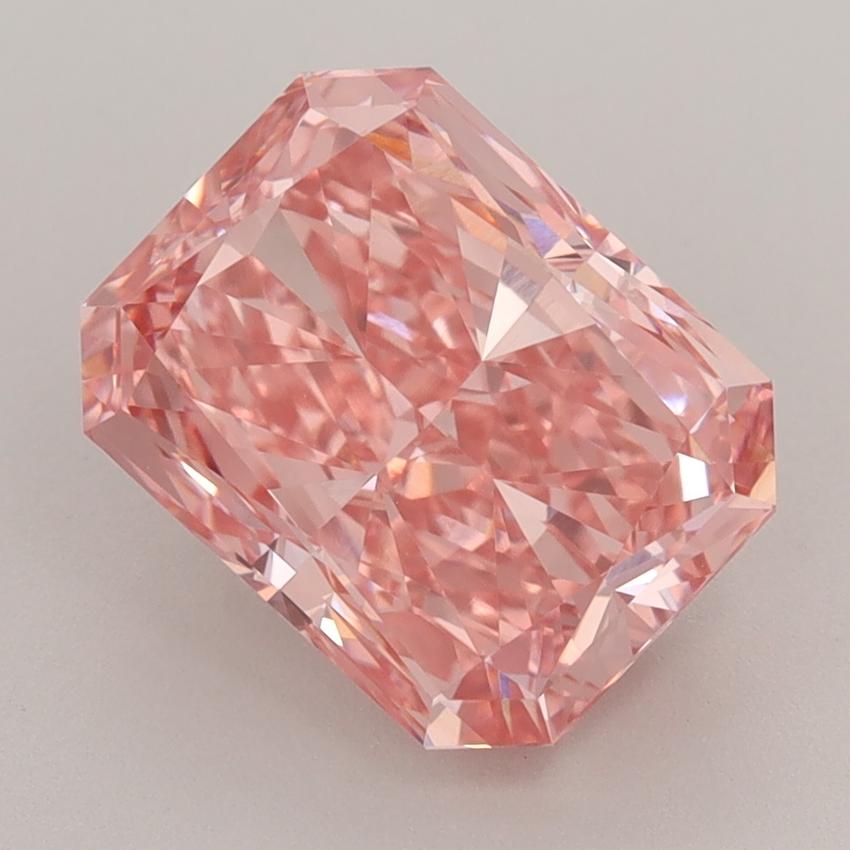 3.13 Ct. Fancy Vivid  Pink Radiant Lab Grown Diamond