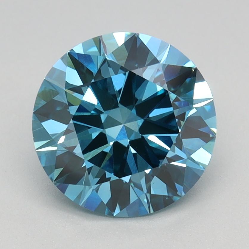 1.71 Ct. Fancy Vivid Blue Round Lab Grown Diamond