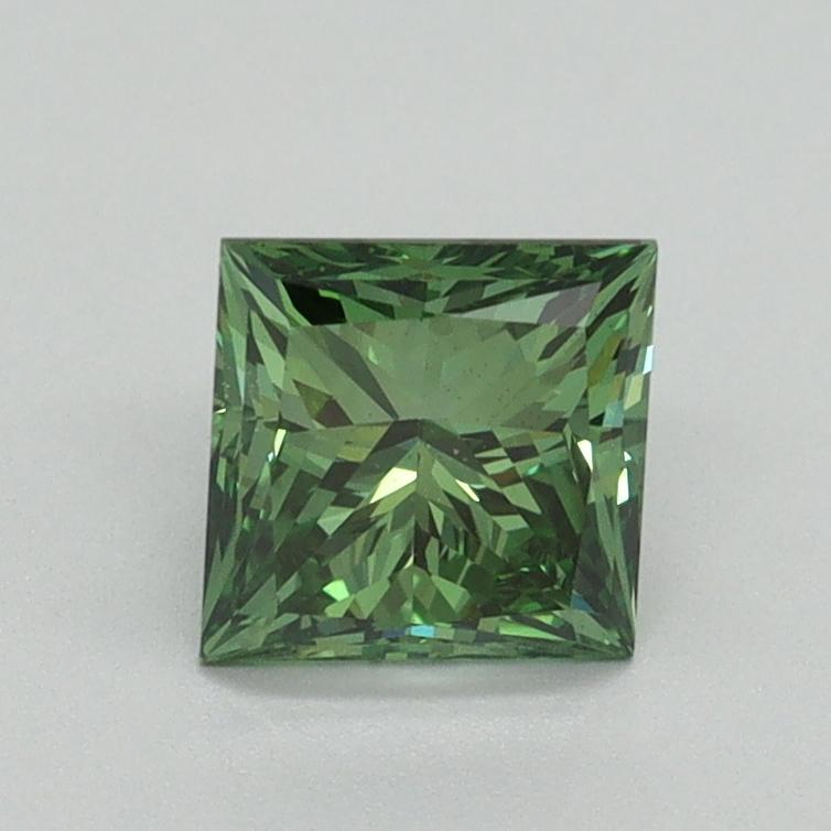 1.01 Ct. Fancy Vivid Green Princess Lab Grown Diamond