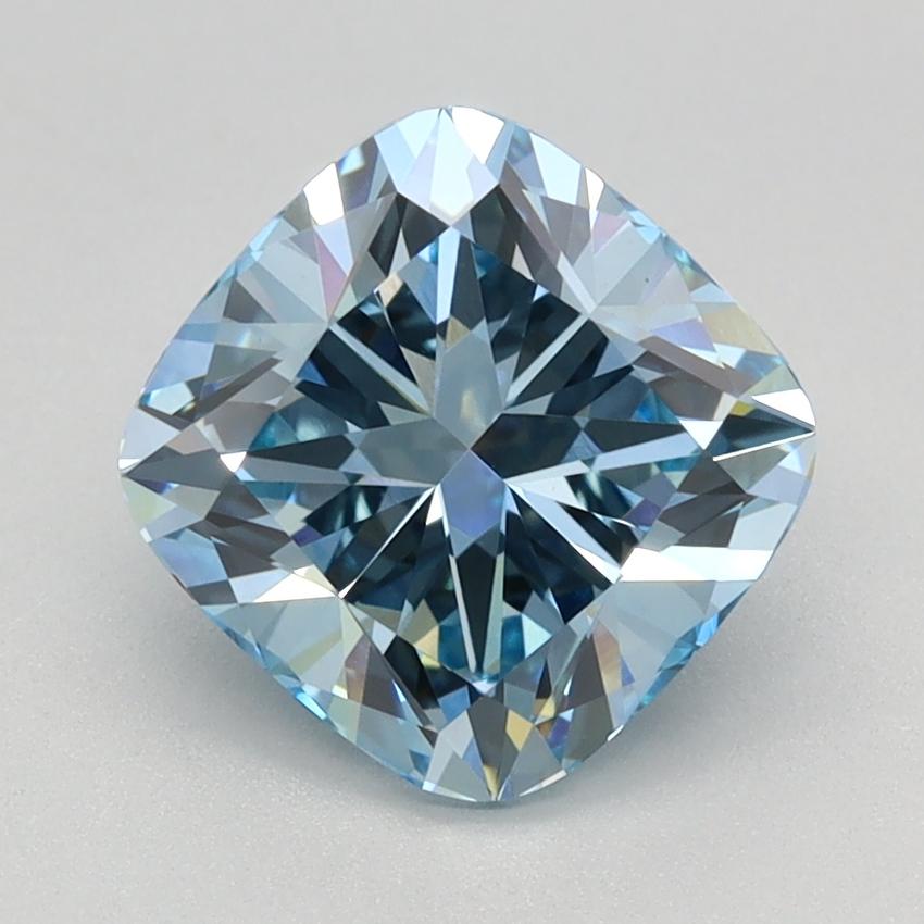 2.03 Ct. Fancy Intense Blue Cushion Lab Grown Diamond