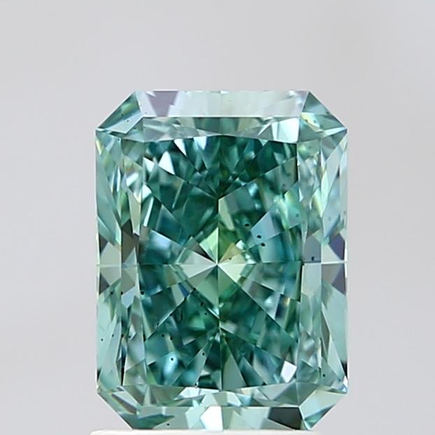 2.01 Ct. Fancy Vivid Bluish Green Radiant Lab Grown Diamond