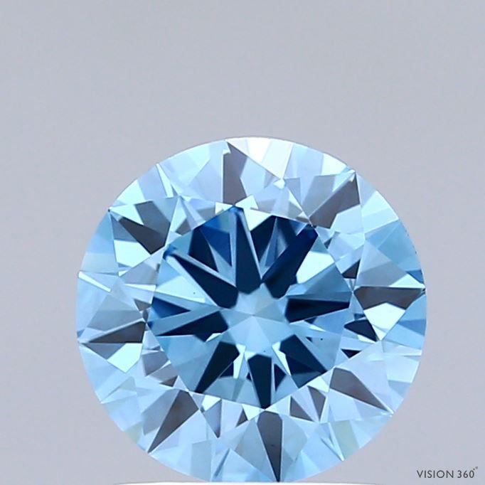 1.54 Ct. Fancy Vivid Blue Round Lab Grown Diamond
