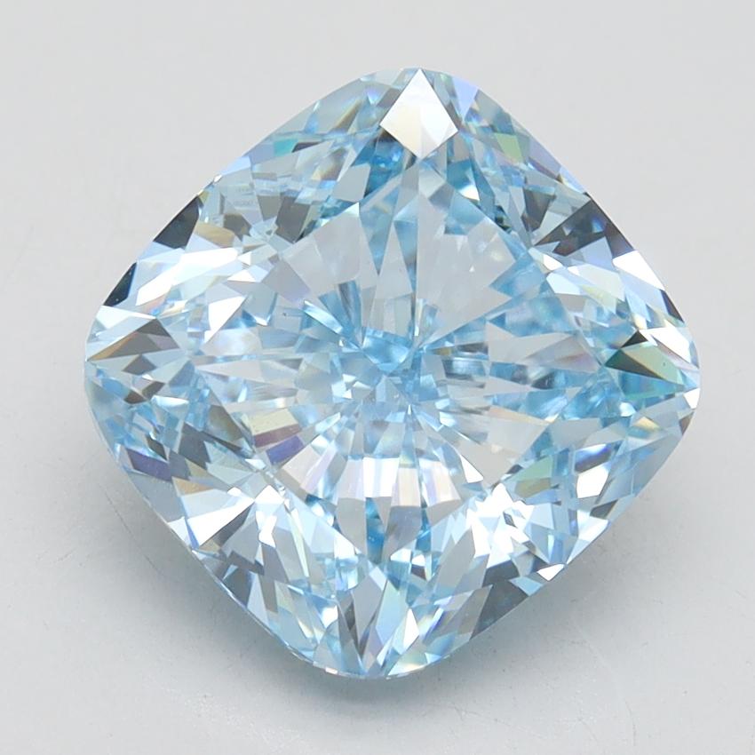 4.70 Ct. Fancy Intense Blue Cushion Lab Grown Diamond