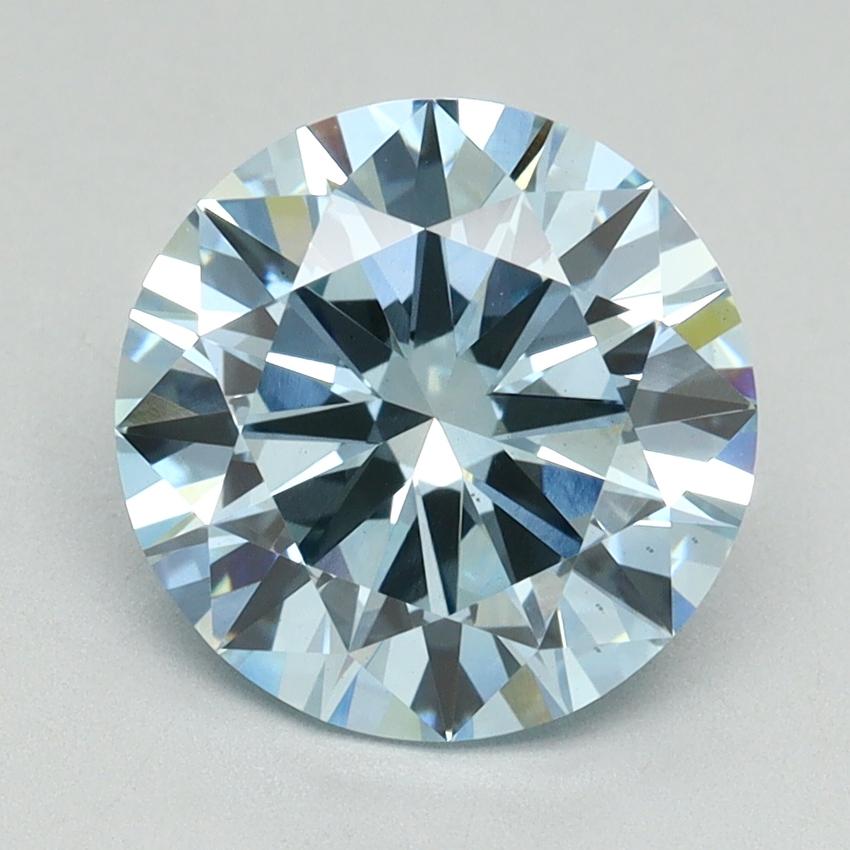 3.00 Ct. Fancy Vivid Blue Round Lab Grown Diamond