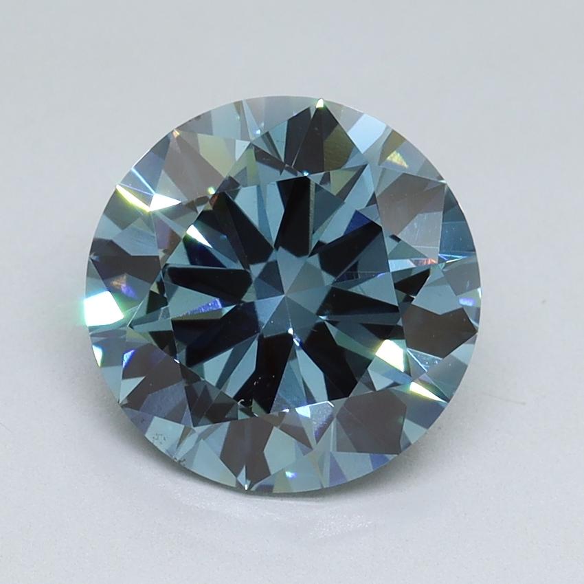 2.50 Ct. Fancy Vivid Blue Round Lab Grown Diamond
